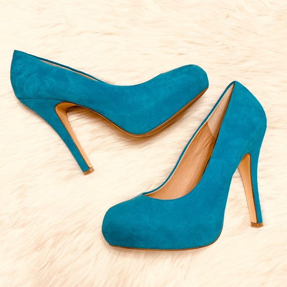Steve Madden Shoes - Steve Madden Traisie teal blue suede pumps 9.5
